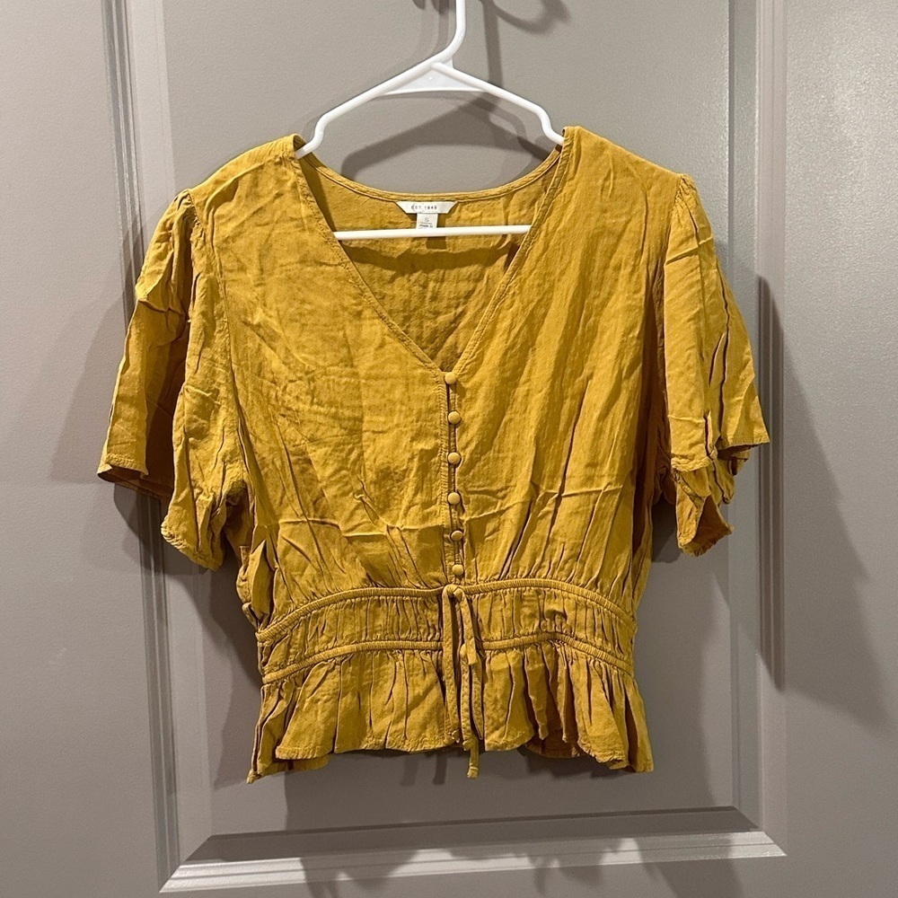 Sunflower yellow cropped blouse - Picture 2 of 8